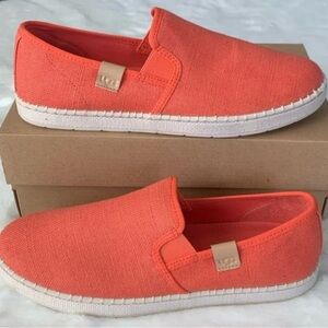 UGG Bright Coral Canvas Slip-Ons
